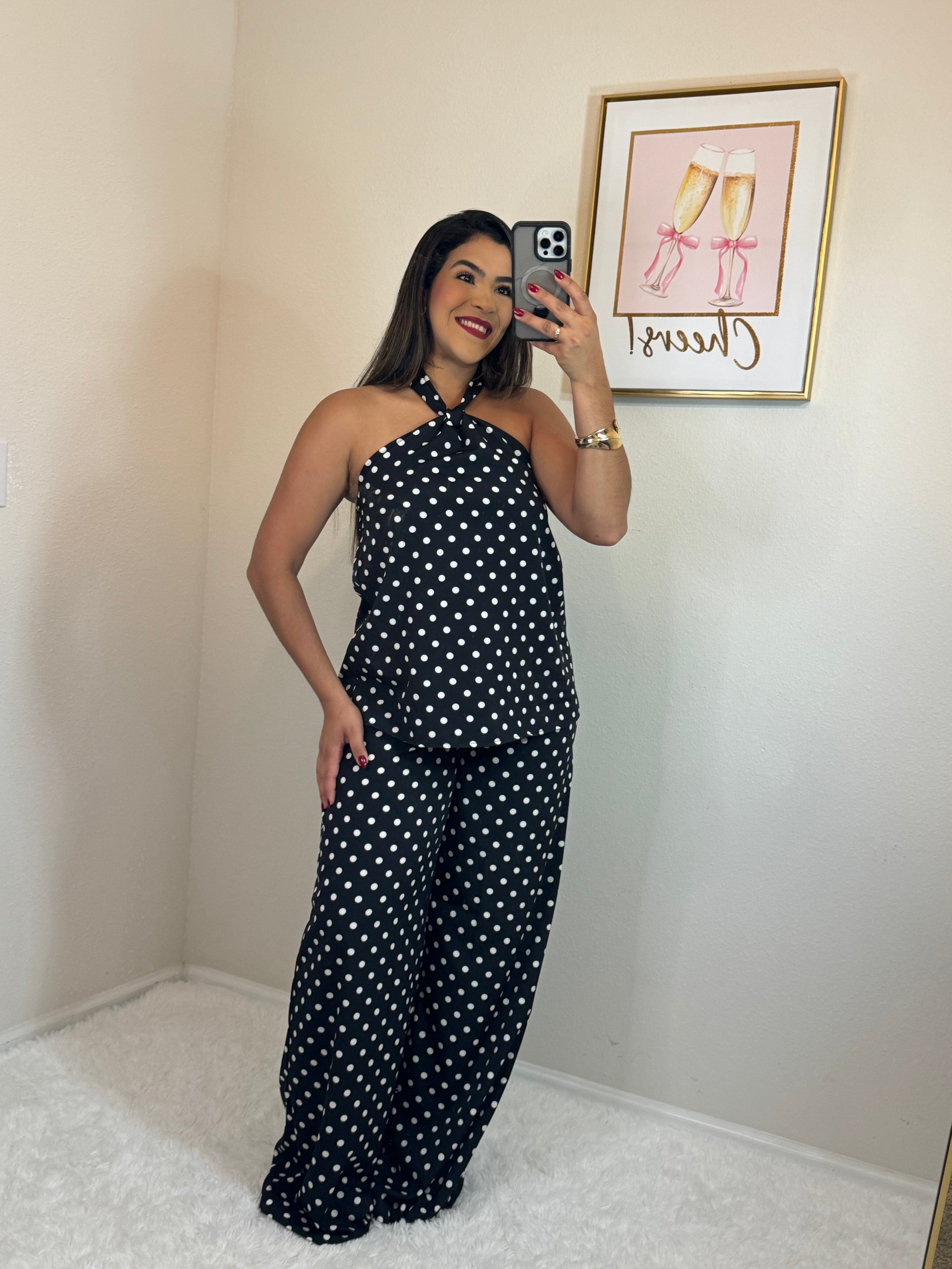 Conjunto poá calça